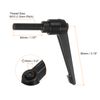 sourcing map 6pcs Adjustable Clamping Lever Handles M10 x 40mm Male Thread Bolt Knobs Rotating Screw Locking Quick Release Ratchet Push Button Handle, Black