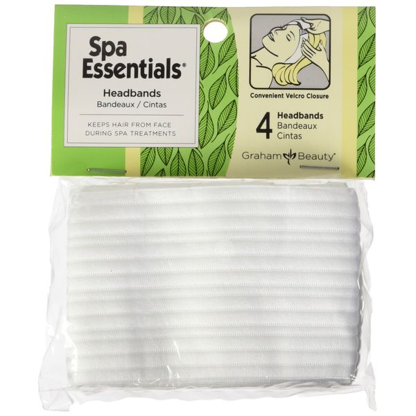 Graham Medical 53300 Spa Essentials Disposable Headband, 2.5" Width, 16" Length, White (Pack of 96)