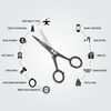 STONLI 4.5 inches Beard and Moustache Scissors - Nose Hair Trimming Stainless Steel Scissors, Safety Use for Eyebrows & Ear Hair (Black)