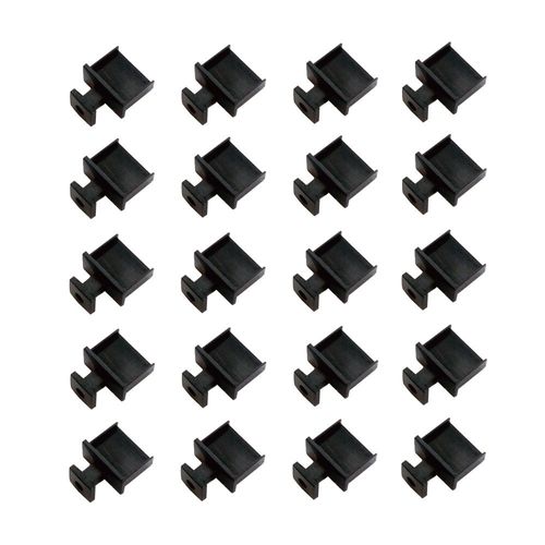 monofive MF-USB-TAB20B USB Port Connector Dustproof Protective Cover Cap (20 Pieces) with Knob Hard Type