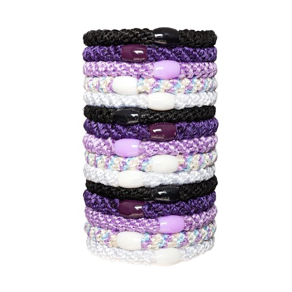 L. Erickson Grab & Go Pony Tube - Ultra Violet - 15 Pack Ponytail Holder Hair Ties