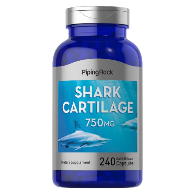 Shark Cartilage 750 mg | 240 Capsules | Non-GMO Supplement | by Piping Rock