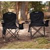 Coleman Camp Chair with 4-Can Cooler | Folding Beach Chair with Built in Drinks Cooler | Portable Quad Chair with Armrest Cooler for Tailgating, Camping & Outdoors, Black, Roomy seat: 24"