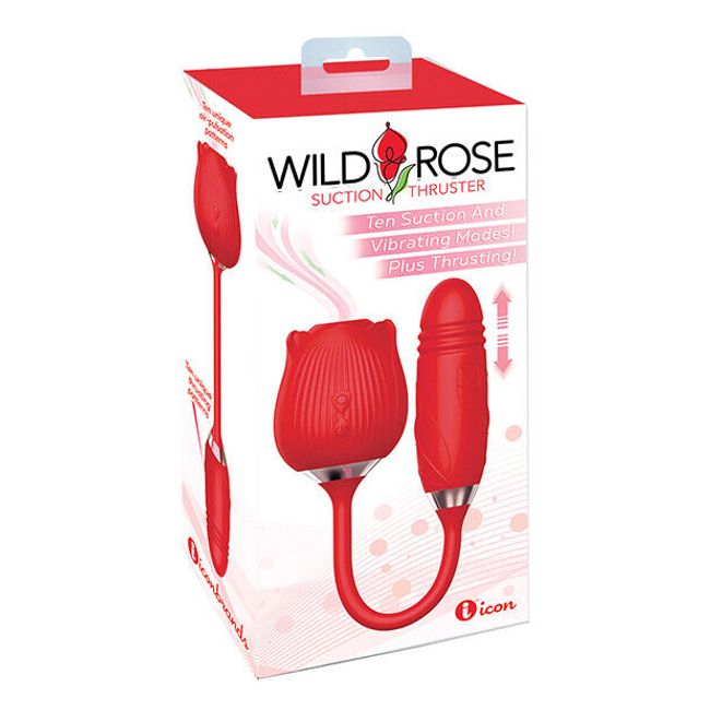 Wild Rose Rechargeable Silicone Suction & Thruster - Red