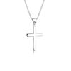Elli Women's 45 cm Long Basic Religion Necklace with Cross Pendant in 925 Sterling Silver, Silver