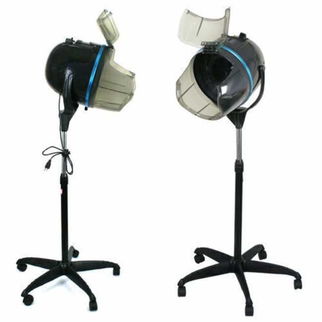 2X 1300W Rolling Salon Hair Dryer Bonnet Hood Hot Perm Adjustable Height