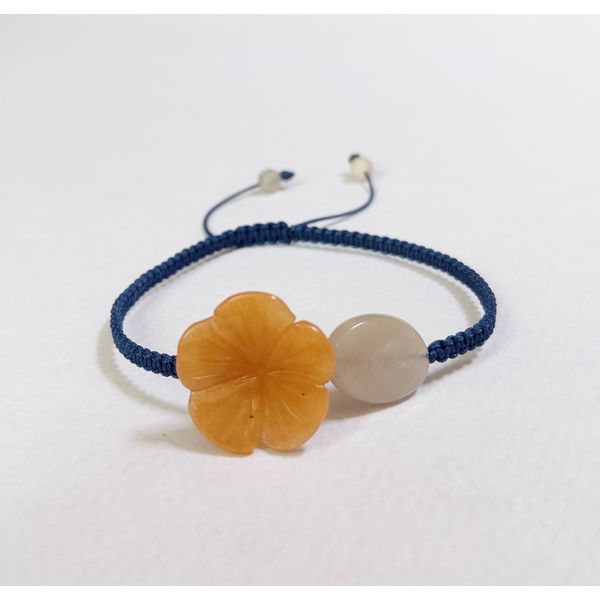 Aventurine Trumpet Flower of Good Luck and Success &amp; Moonstone Knot Bracelet of Love Messenger