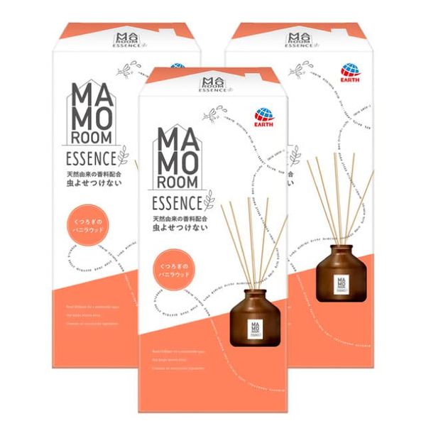 Mamoroom Essence Insect Repellent Stick, Relaxing Vanilla Wood, 2.4 fl oz (70 ml) x 3