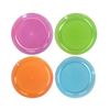 Party Essentials Hard Plastic 6-Inch Round Party/Dessert Plates, Assorted Neon, 80-Count