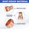 PATIKIL 5Pcs Copper Reducer 1" to 5/8" ID Reducing Copper Coupling Fitting Pipe Adapter