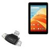 BoxWave Smart Gadget Compatible with ZTE ZPad (10 in) - AllReader SD Card Reader, microSD Card Reader SD Compact USB - Jet Black