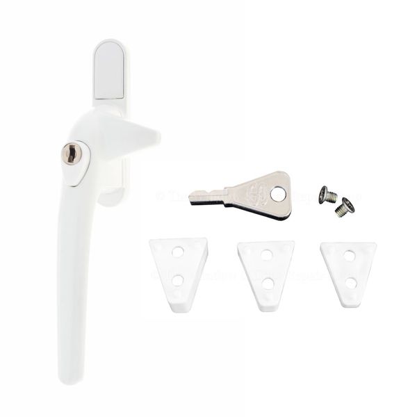 Genius® Cockspur Window Handle 9mm to 21mm White - Left Hand