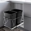 Double 35-Quart Pull Out Trash Can Under Cabinets Sliding Waste Bin Container 