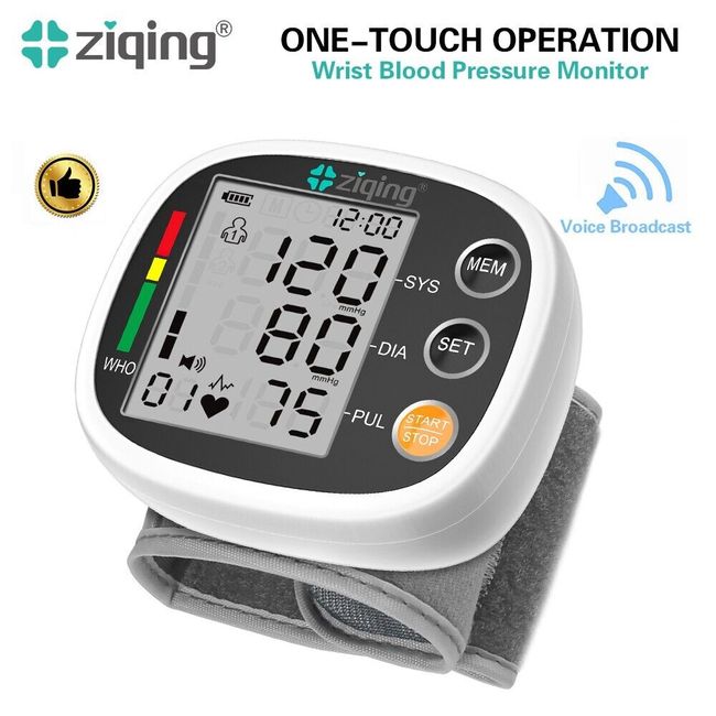 Digital Wrist Blood Pressure Monitor BP Cuff LCD Heart Rate Machine Tester