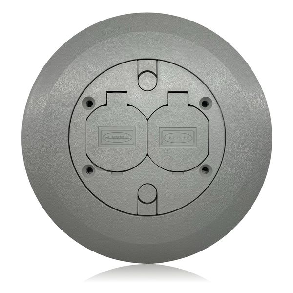 HUBBELL Low Profile Floor Box Cover Gray Plastic P-6347