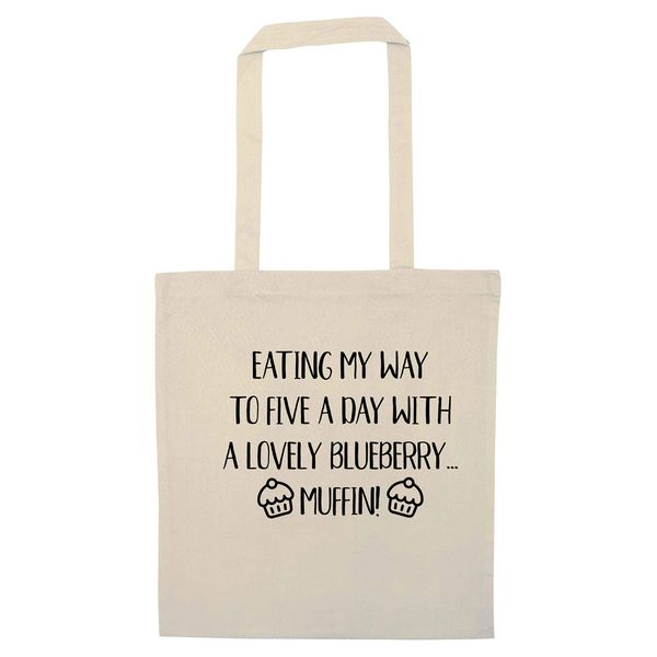 Flox Creative Tote Bag Five a Day Blueberry Muffin Natural