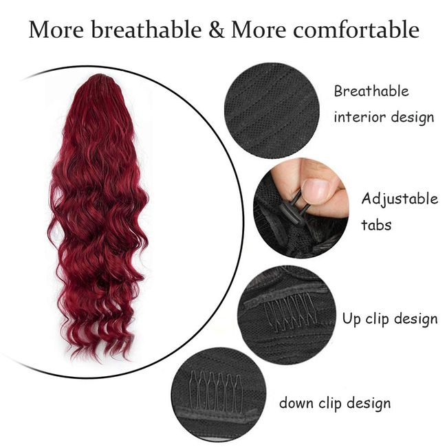 Body Wave Ponytail Human Hair Extension Drawstring Clip In