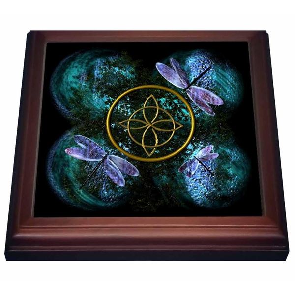 3dRose Celtic Knot Celtic Design Trivet with Ceramic Tile, 8 by 8", Brown