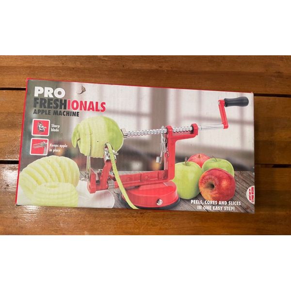 ProFreshionals Apple Machine Peels Cores Slices Cast Iron Red