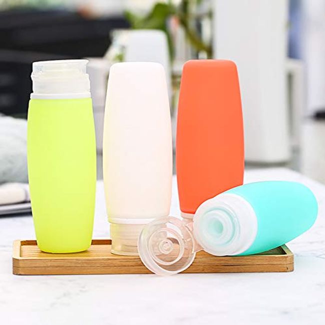 Silicone Travel Bottles Containers for Toiletries: TSA Approved Traveling  Size Shampoo Tubes Kit, Leak Proof Refillable Liquid Container Set for  Lotion Soap Conditioner Cream Cosmetic 3oz - Green/Yellow/Blue/Pink