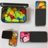 JYCY 2pcs Small Metal Storage Boxes with Lids - Rectangular Tin Boxes for Candy, Money, Coin, Key (Black)