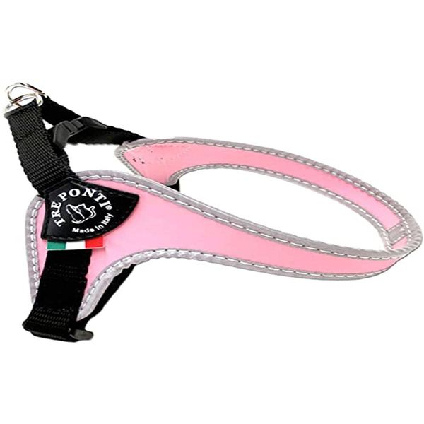 Tre Ponti Fibbia Small Dog Harness with Adjustable Belly Strap, 1 cm, Pink