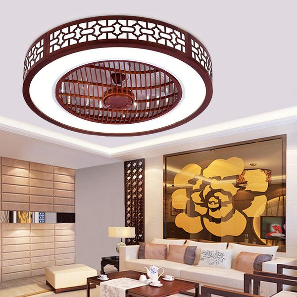 22 Inch Ceiling Fan w/ Light Modern LED Semi Flush Mount with Remote Controller