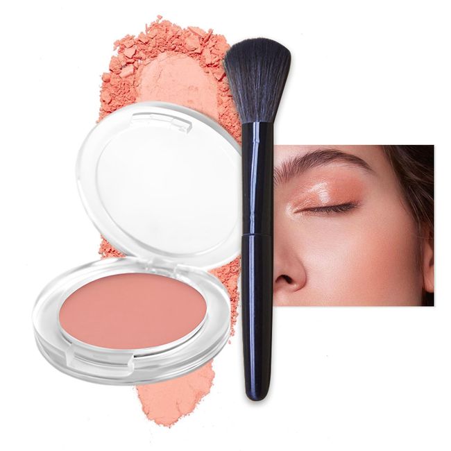 Blushers for Cheeks Make up Blusher, Pink Powder Blushes Korean Makeup Blush, Peach Pink Matte Blush Palette, Natural Look Long-Lasting Sweat-Resistant Blush(Peach)