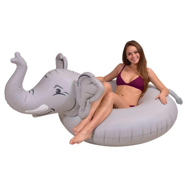 GoFloats Trunks The Elephant Party Tube Inflatable Raft - Fun Pool Float for Adults and Kids