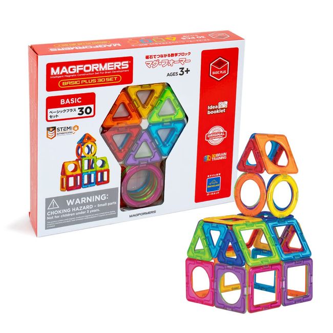 MAGFORMERS MF715015 Basic Plus Set, 30 Pieces, Ages 3 and Up