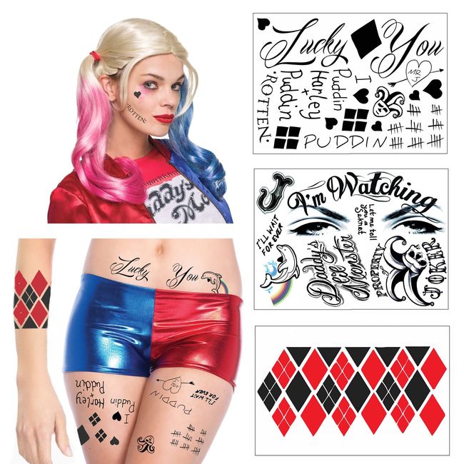 Cosplay Tats Professional HQ Full Body Temporary Tattoos - 3 Sheets w/ 24 Tats - Halloween Costume / Cosplay