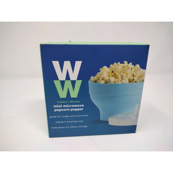 Weight Watchers Mini Silicone Microwave Popcorn popper WW Light Blue New in Box