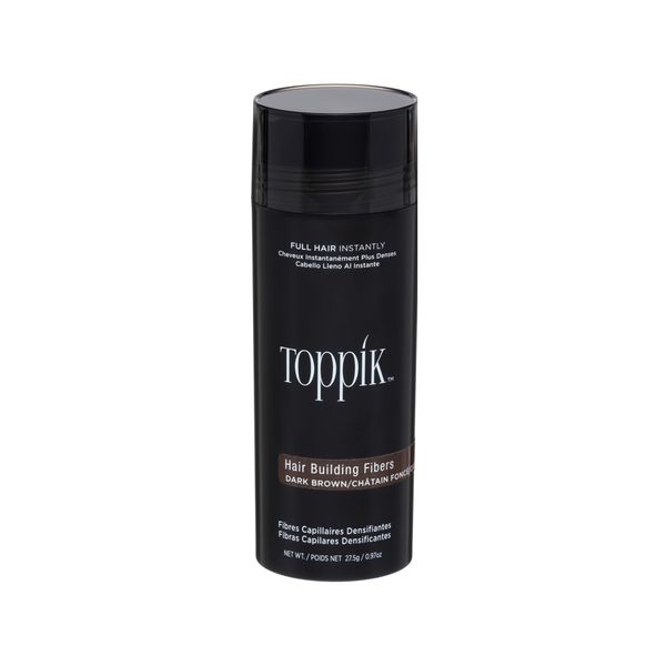 Toppik Hair Building Fibers, Dark Brown, 27.5g, Fill In Fine or Thinning Hair, Instantly Thicker, Fuller Looking Hair, 9 Shades for Men and Women , 0.97 Oz (Pack of 1)