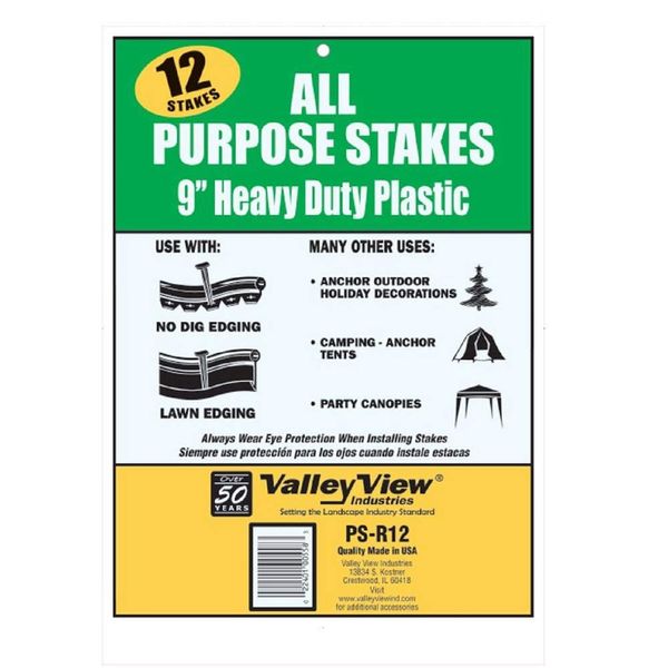 Valley View PS-R12 Poly Stakes, 9 inch, Black