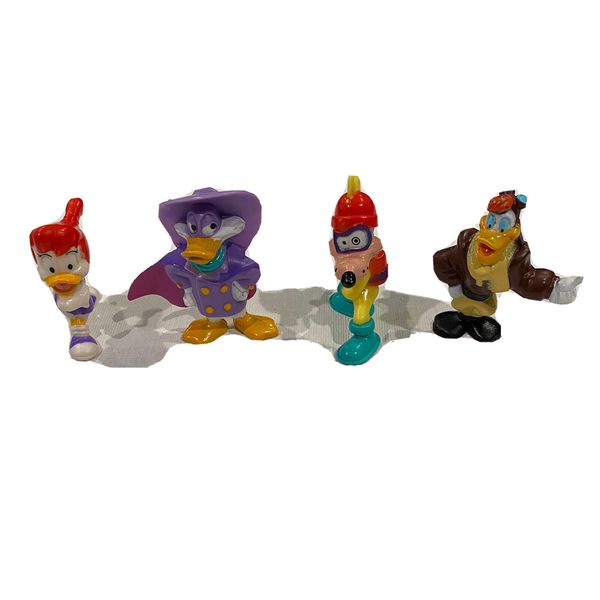 Lot of 4 Darkwing Duck Kelloggs Mail-Away figures w/original shipping box..1992