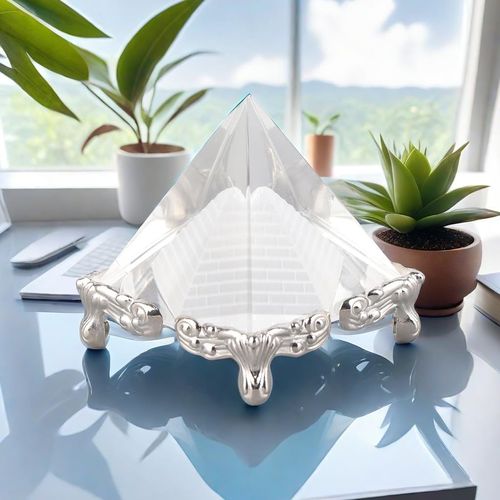 Hztyyier Crystal Pyramid Quartz Carving Pyramid Energy Generator Reiki Chakra Healing Crystal Stone for Meditation Yoga Development Ornaments