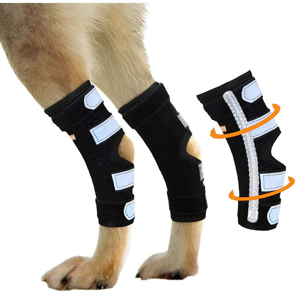 NeoAlly® - Rear Leg Hock Brace with Metal Spring Strips, Dog Leg Brace for Rear Leg, Hock & Ankle Support, Rear Dog Leg Brace for Large Dogs, Long Version, XL, 1 Pair