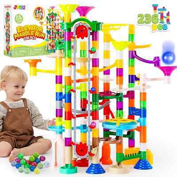 236 Pcs Glowing Marble Run with Motorized Elevator