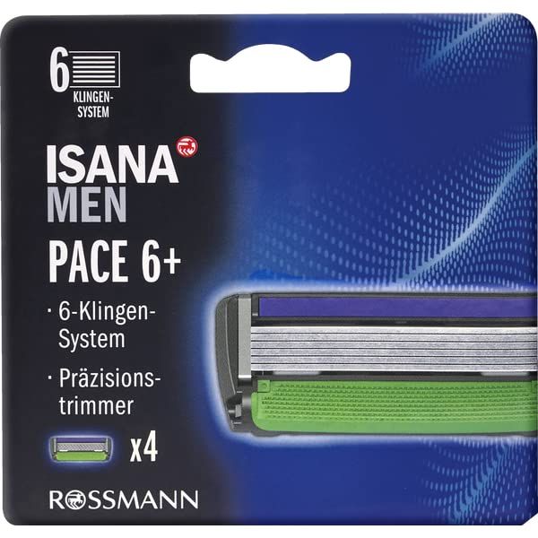 ISANA Men Pace 6+ Razor Blades Pack of 4 6 Blade System Trimmer