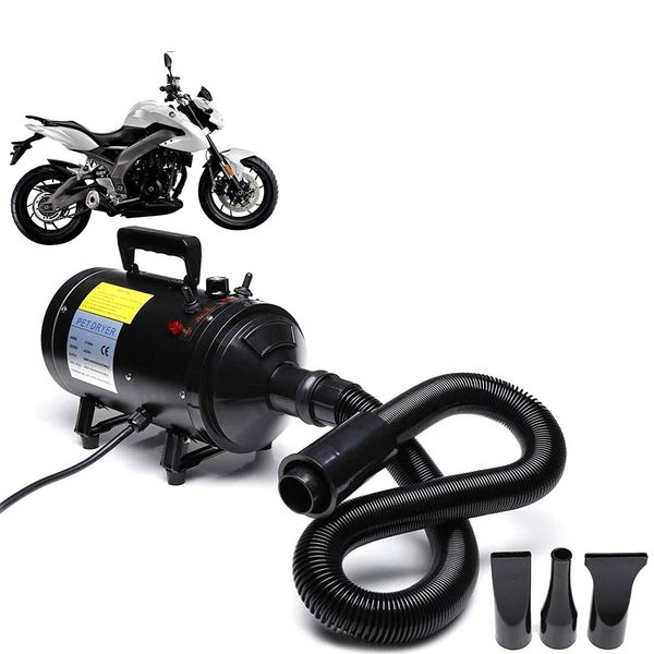 Cycle Auto Car Bike Power Dryer Snow Blower 2800W Stepless Speed, Portable Vesicle Dryer and Duster for Detailing with High Pressure Air Flow, Dog Cat Pet Grooming Hair Blaster w/ 3 Nozzles