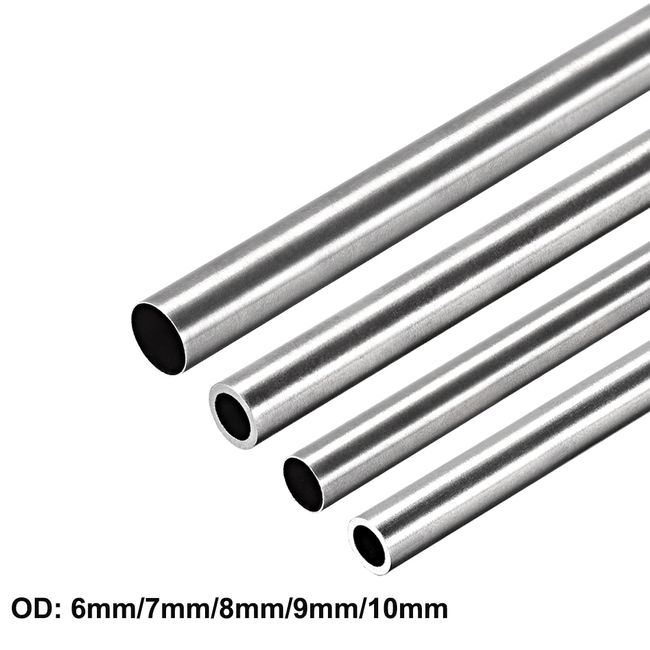uxcell 6063 Aluminum Tube, 4mm 5mm 6mm OD x 1mm Wall Thickness 300mm Length  Seamless Round Pipe Tubing, Pack of 3