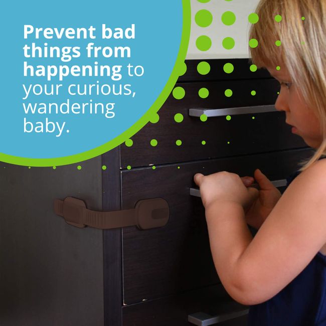Adjustable & Reusable Child Safety Cabinet Locks & Latches, Baby Proofing  Door Window, Cabinet, Toilet, & Refrigerator Lock, Child Safety Strap Locks