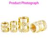 Qrity 100 Pcs Knurled Nuts, Brass Threaded Insert Kit, Female Thread Knurled Nuts, Threaded Insert Knurled Brass Nuts, M4 x 6mm x 5mm