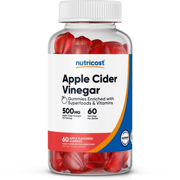 Nutricost Apple Cider Vinegar 500mg, 60 Gummies, Apple Flavored - Gluten Free, Non-GMO, No Corn Syrup