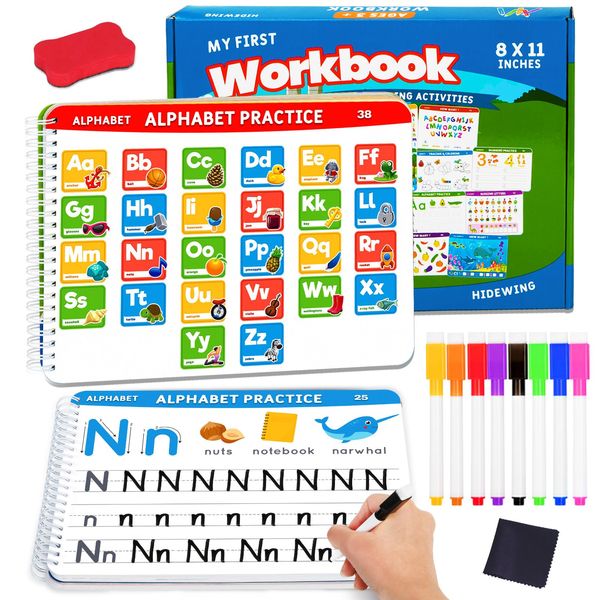 Preschool Learning Activities Educational Workbook: Preschool Handwriting Tracing Books | Autism Learning Materials | Alphabet Learning Toys | Pre k Workbooks | Montessori Busy Book for Kids Ages 3-5