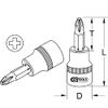 KS Tools 922.1469 Ultimate Phillips Screwdriver, 1/4-Inch 37 mm PH2