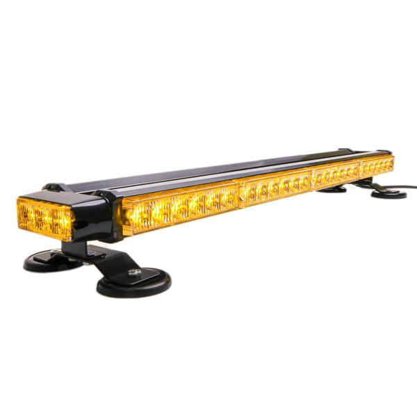 CUMART 26.5" Amber Yellow 54 LED Automotive Rooftop Beacon Warning Emergency Flashing Snow Plow Light Bar Double Side Strobe Light Traffic Advisor with Magnetic Base For Tow Work Truck Pickup