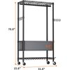 Rolling Clothes Rack,Heavy Duty Clothes Rack,3 Tier Adjustable Clothes Hanger,Wi