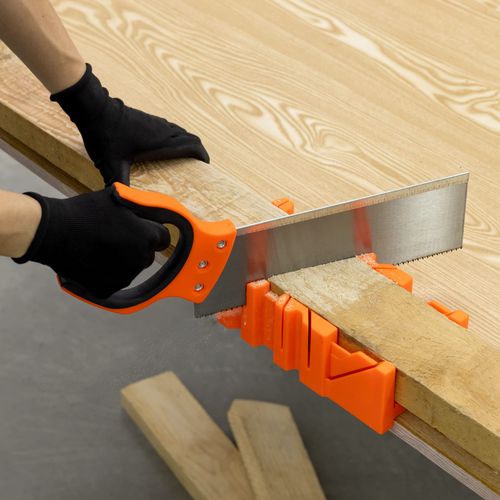 Navaris Miter Box with Saw - Mitre Box with 12" Hand Saw Cutter Tool Included for Cutting Wood Woodwork - Angle Cutter for Joinery