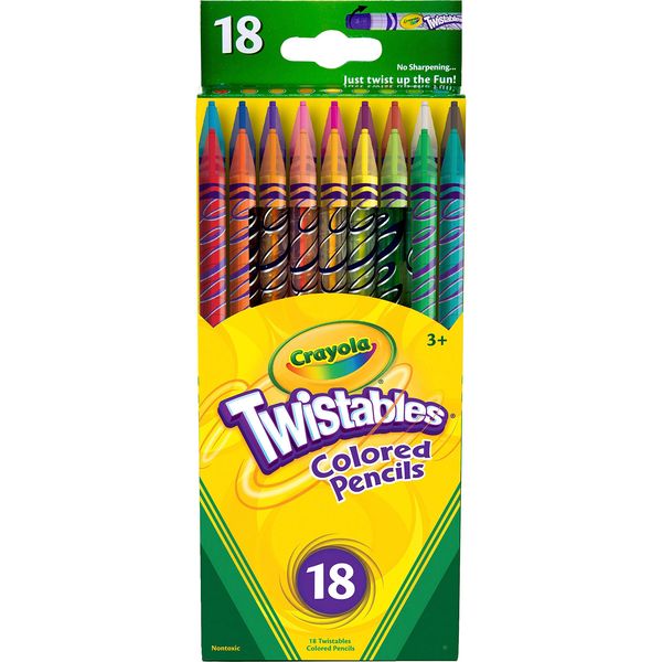 Crayola Twistable Colored Pencils For Kids, Fun School Supplies, 18 Count, Gifts For Kids, Ages 3+